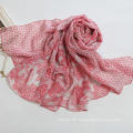 Art und Weise Cashew-Drucken-Schal-Polyester-Voile-Frauen langer Schal, roter Farben-Schal (PP038AL)